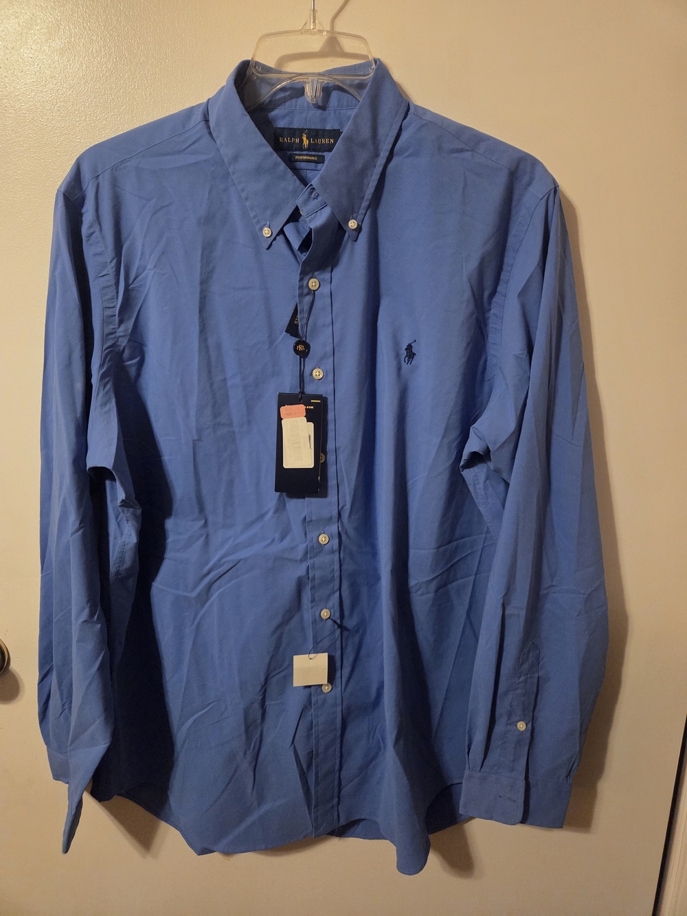 NWT Polo Ralph Lauren Performance Button Down Shirt Blue XL